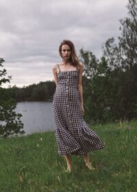 LULU dress in check linen