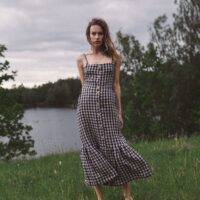LULU dress in check linen