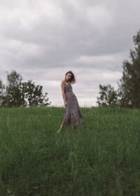 LULU dress in check linen - Afbeelding 3