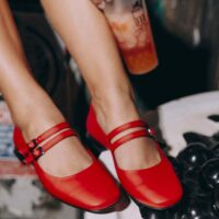 Strawberry Mary Jane Pumps red ballerinas