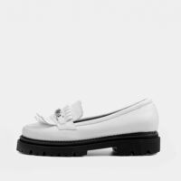 Chunky Loafers White Grape Leather Loafers