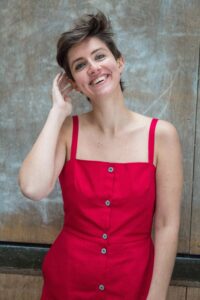 LULU midi dress in red twill - Afbeelding 4