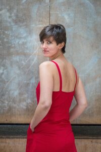 LULU midi dress in red twill - Afbeelding 3