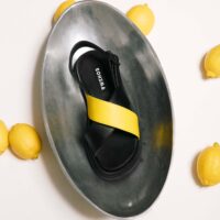 Glare Sandals Lemon made of vegan corn leather