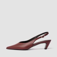 Kitten Heels Burgundy pointy toe pumps