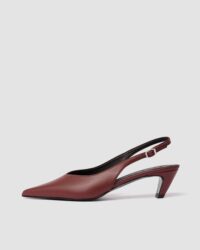 Kitten Heels Burgundy pointy toe pumps