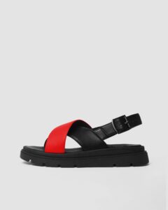 Glare Sandals Red made of vegan corn leather
