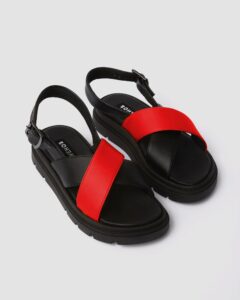 Glare Sandals Red made of vegan corn leather - Afbeelding 2