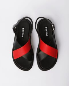 Glare Sandals Red made of vegan corn leather - Afbeelding 3