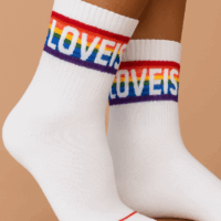 Love is Love Voice Sock White