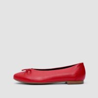 Mossy Pumps Red ballet flats with a bow