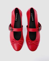 Mara Pumps red ballet flats with a strap - Afbeelding 3
