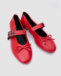 Mara Pumps red ballet flats with a strap - Afbeelding 4