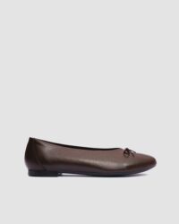 Mossy Pumps Chocolate brown ballet flats with a bow - Afbeelding 6