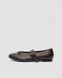 Mara Pumps chocolate ballet flats with a strap
