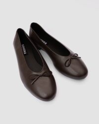 Mossy Pumps Chocolate brown ballet flats with a bow - Afbeelding 4