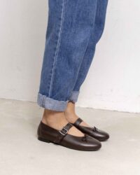 Mara Pumps chocolate ballet flats with a strap - Afbeelding 2