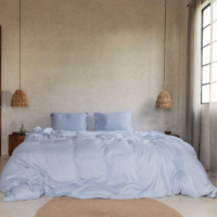 Tencel dekbedovertrek licht blauw 200 x 220 cm