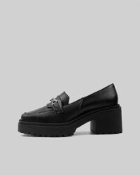 Squared Chunky Loafers Black vegan women's loafers shoes - Afbeelding 13