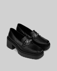 Squared Chunky Loafers Black vegan women's loafers shoes - Afbeelding 14