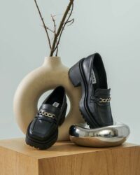 Squared Chunky Loafers Black vegan women's loafers shoes - Afbeelding 12