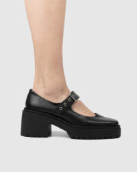 Squared Mary Jane Pumps Black made of Grape Leather - Afbeelding 24