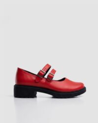 Twin Mary Jane grape leather ballerinas with double strap - Afbeelding 8