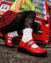 Twin Mary Jane grape leather ballerinas with double strap - Afbeelding 2